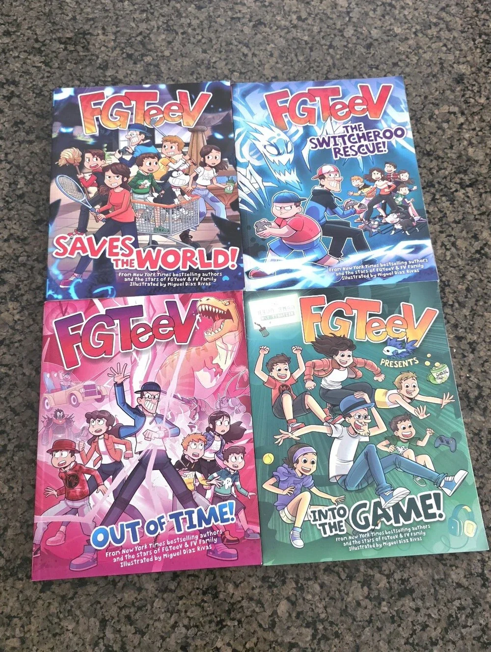 FGTeeV Series 4 Books Set Into the Game Saves the World Switcheroo Rescue & Out